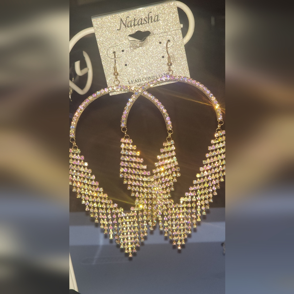 Natasha Couture Gold Statement Earrings